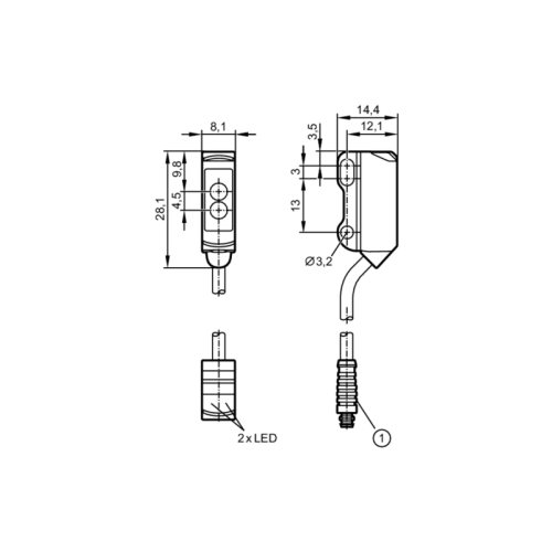 Рефлекторный датчик O8P203 Рефлекторный датчик O8P203