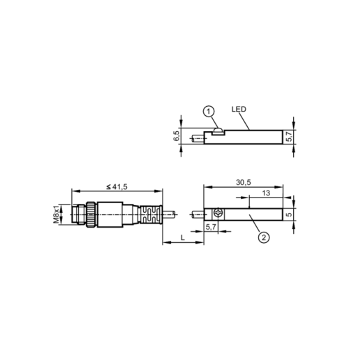 Датчик для цилиндров с Т-образным пазом с язычковым контактом MR0102 MR0102