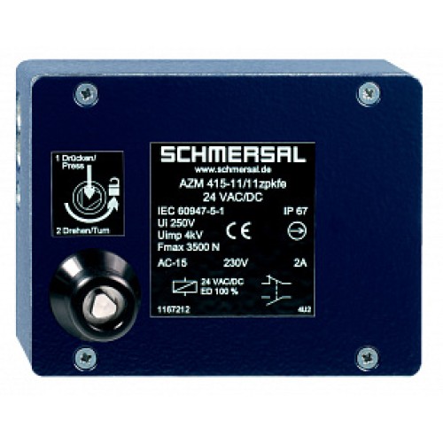 Дверной выключатель безопасности Schmersal AZM 415-02/11ZPKFE 230 VAC Дверной выключатель безопасности Schmersal AZM 415-02/11ZPKFE 230 VAC