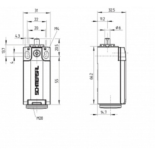 Kонцевой выключатель безопасности Schmersal PS216-Z11-J200 Kонцевой выключатель безопасности Schmersal PS216-Z11-J200