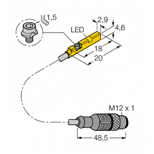 Магнитный датчик TURCK BIM-UNR-AN6X-0.3-RS4 Магнитный датчик TURCK BIM-UNR-AN6X-0.3-RS4