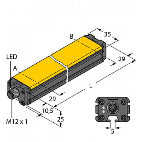 Датчик линейных перемещений TURCK LI300P0-Q25LM0-ELIUPN8X3-H1151 Датчик линейных перемещений TURCK LI300P0-Q25LM0-ELIUPN8X3-H1151