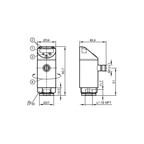 Датчик давления с дисплеем PN2292
