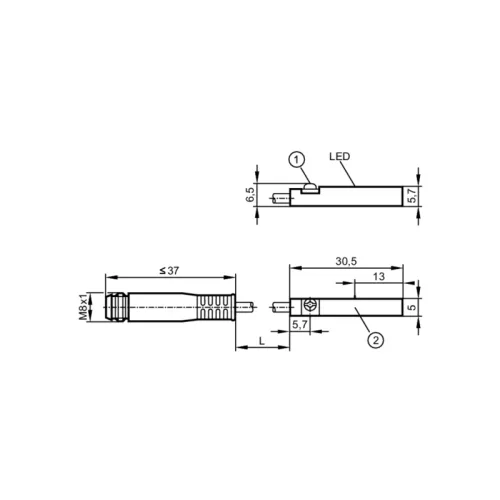 Датчик для цилиндров с Т-образным пазом с язычковым контактом MR0101 MR0101