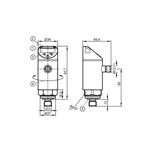Датчик давления с дисплеем PN7593