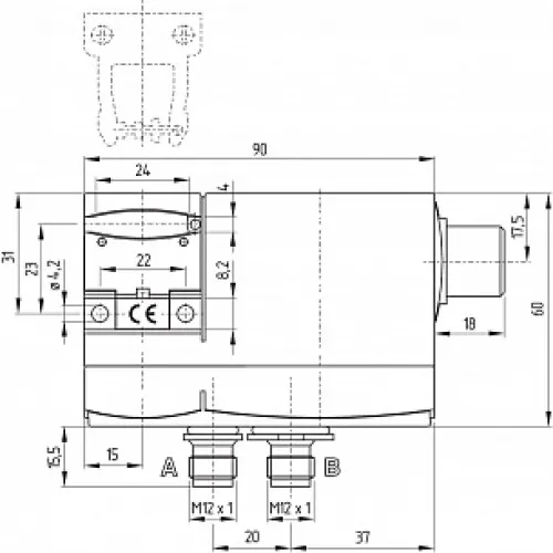 Дверной выключатель безопасности Schmersal AZM 170-02ZRI-ST-B6L 24VAC/DC Дверной выключатель безопасности Schmersal AZM 170-02ZRI-ST-B6L 24VAC/DC