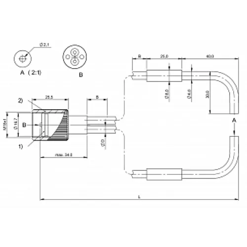 Оптоволоконный кабель Balluff BFO 18V-LDD-SMG-23-1 Оптоволоконный кабель Balluff BFO 18V-LDD-SMG-23-1