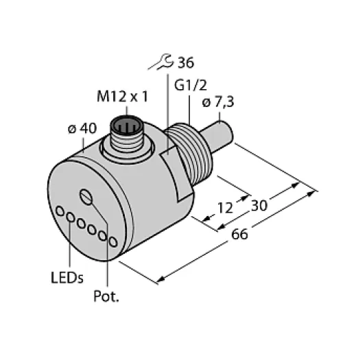 Датчик потока TURCK FCS-G1/2A4-AP8X-H1141 3M Датчик потока TURCK FCS-G1/2A4-AP8X-H1141 3M