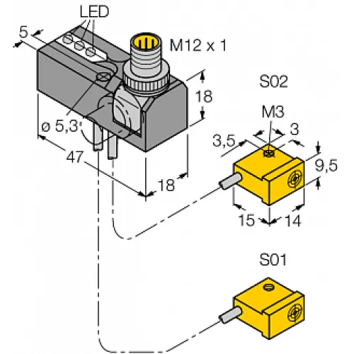 Индуктивный датчик TURCK NI2-Q9.5-0.1-BDS-2AP6X3-H1141/S34 Индуктивный датчик TURCK NI2-Q9.5-0.1-BDS-2AP6X3-H1141/S34