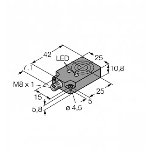 Индуктивный датчик TURCK BI8U-Q10-AP6X2-V1131 Индуктивный датчик TURCK BI8U-Q10-AP6X2-V1131