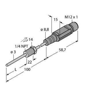 Датчик температуры TURCK TTM150C-203A-N1/4-LI6-H1140-L100-50/150C