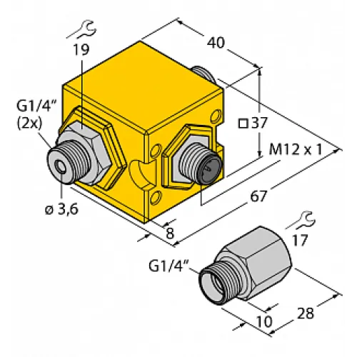 Датчик потока TURCK FCIC-G1/4A4P-PL-H1141/2.0 Датчик потока TURCK FCIC-G1/4A4P-PL-H1141/2.0