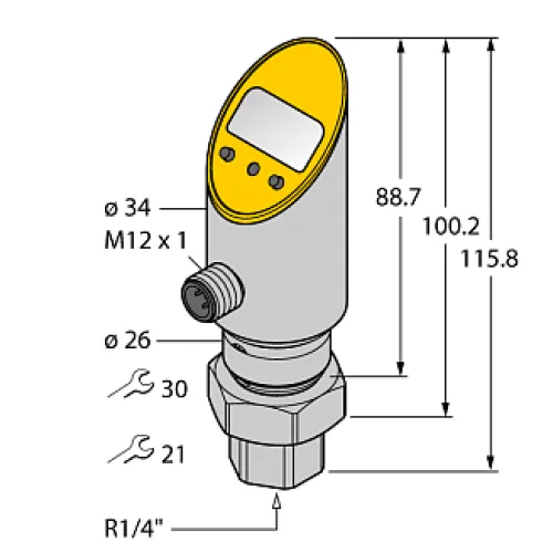 Датчик давления TURCK PS010A-511-LI2UPN8X-H1141 Датчик давления TURCK PS010A-511-LI2UPN8X-H1141