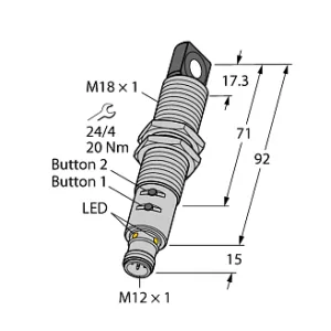  Ультразвуковой датчик TURCK RU40U-M18ES-LIU2PN8X2T-H1151